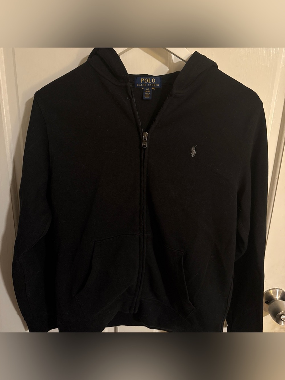 Polo by Ralph Lauren Navy and Gold Logo Tag Hoodie
